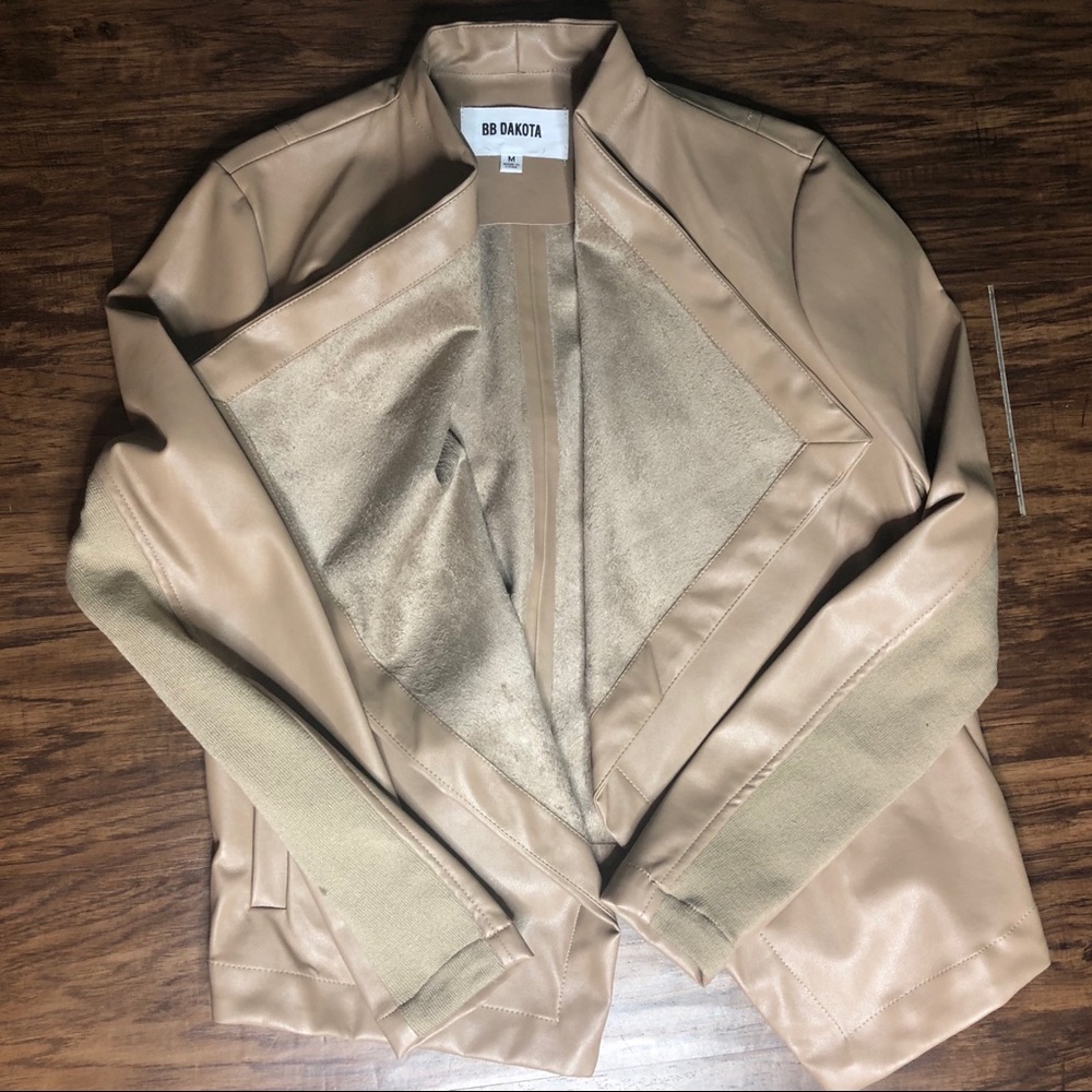 Faux Leather Jacket With Suede Lining